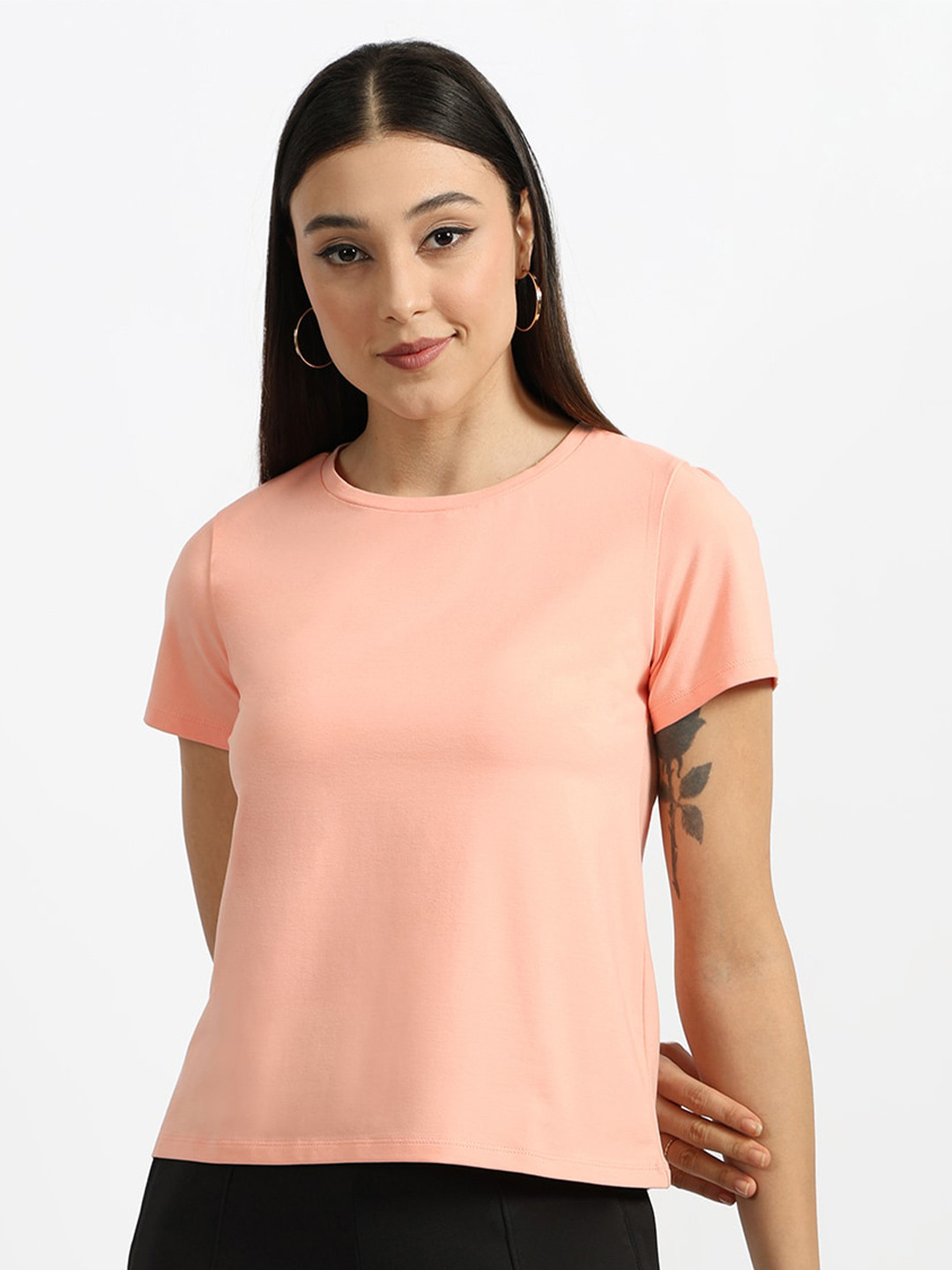 Blissclub Round Neck Short Sleeves Moisture Wicking Formal T-shirt
