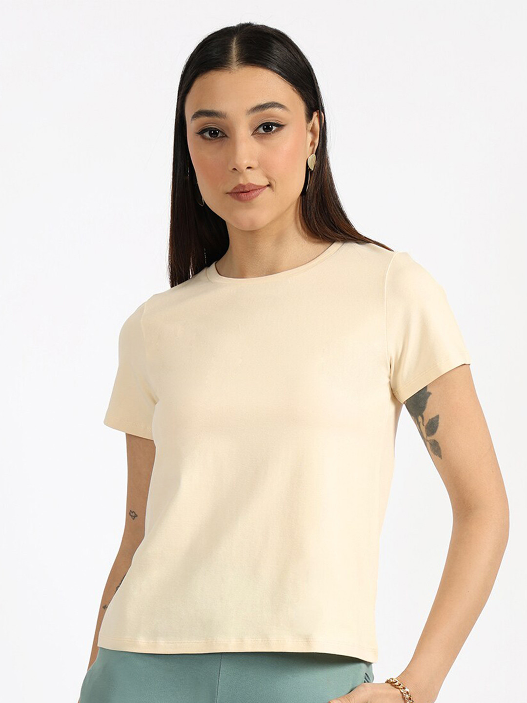Blissclub Round Neck Short Sleeves Moisture Wicking Formal T-shirt