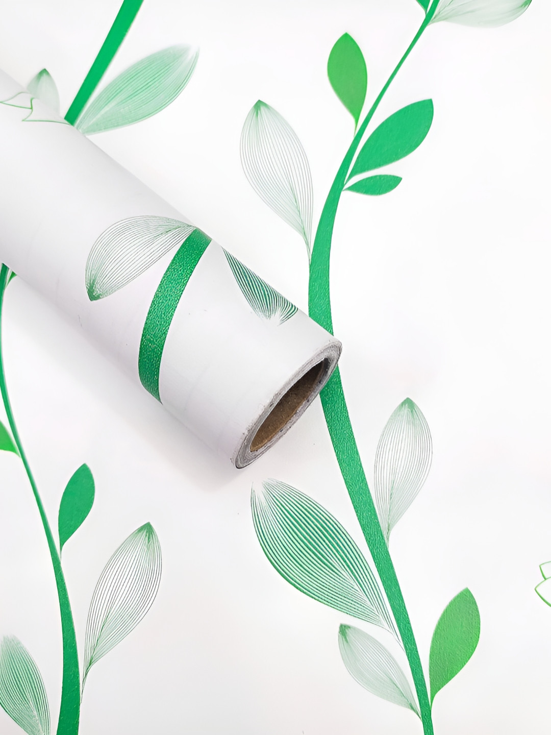 ANNA CREATIONS White & Green Printed Waterproof Wall Sticker