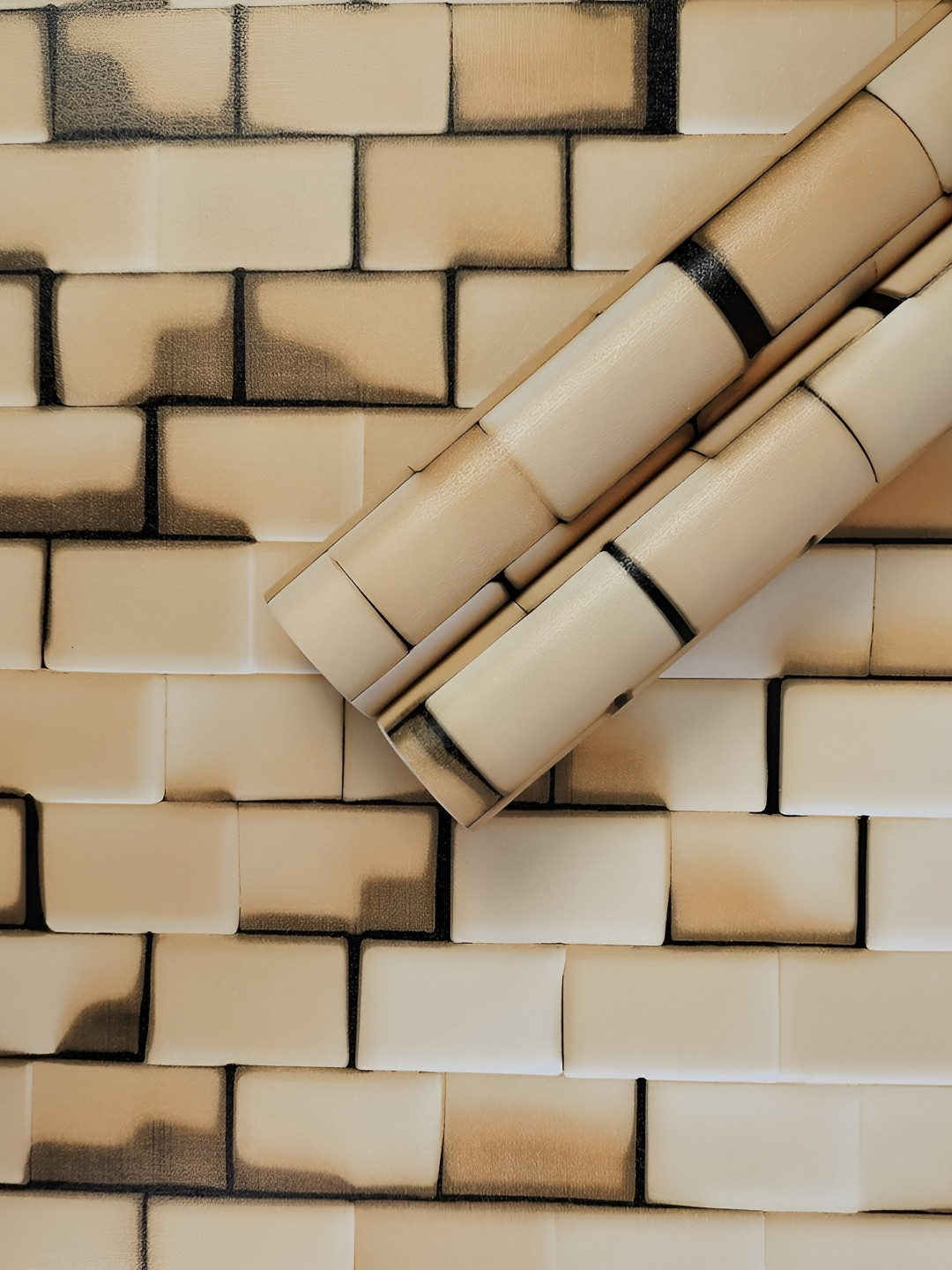 ANNA CREATIONS Beige Printed Waterproof Wall Sticker