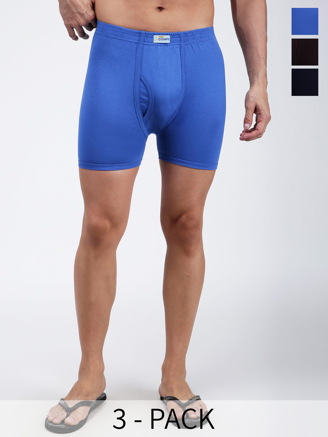 AMUL COMFY AC-FCTRIE-CB-NY-SB-S Pack of 3 Cotton Ultra-soft Trunk