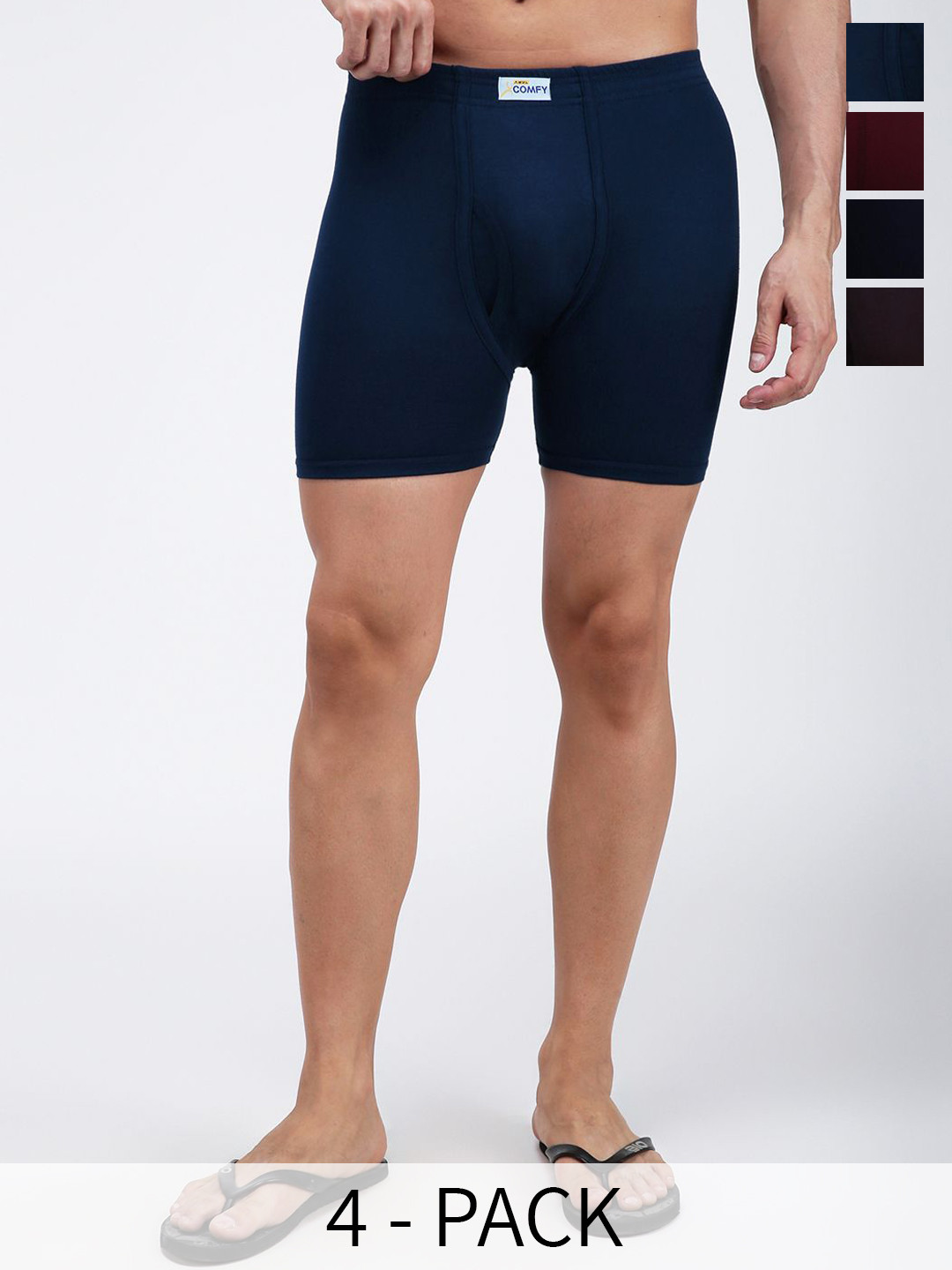 AMUL COMFY Pack of 4 Cotton Ultra-soft Trunk AC-FCTRIE-AF-CB-NY-MAR-3XL