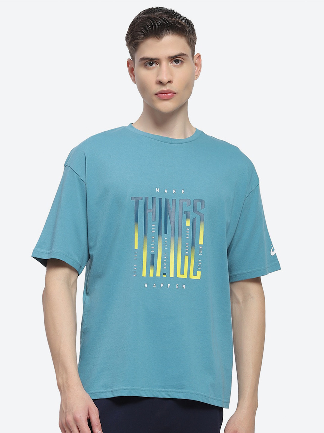 ASICS DROP SHOULDER SS Men Graphic-Printed Cotton T-Shirt