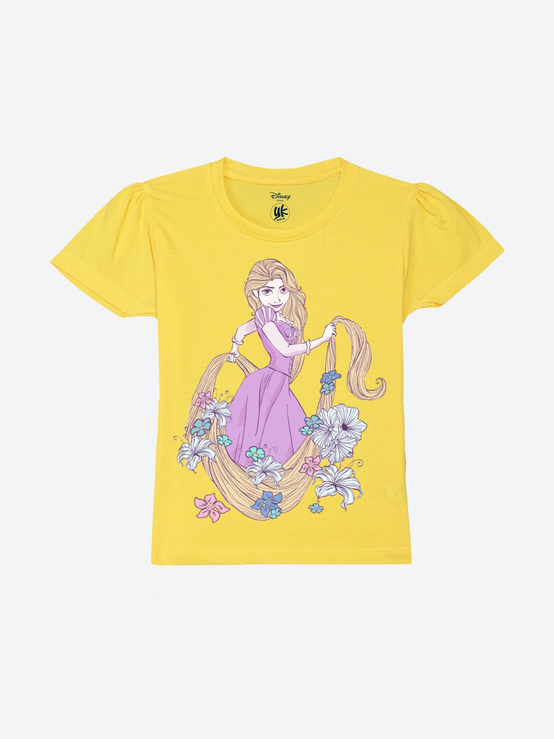 YK Disney Rapunzel Girls Printed Pure Cotton Applique T-shirt