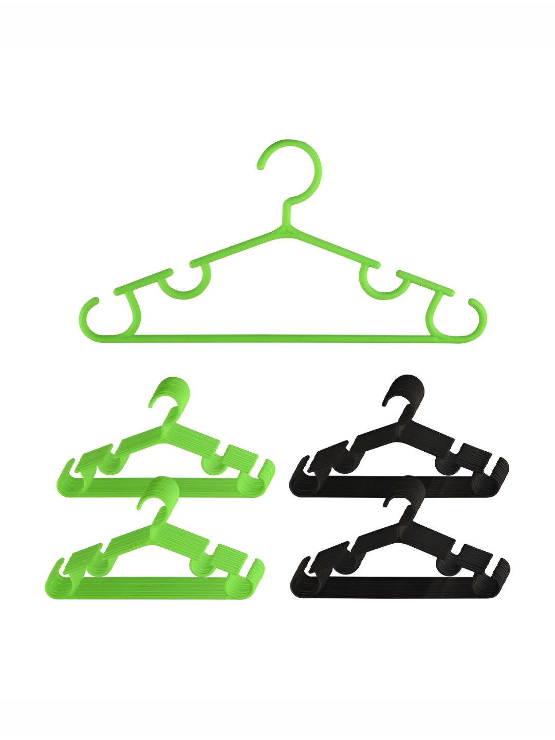 Kuber Industries 40 Pieces Green & Black Bar Hangers