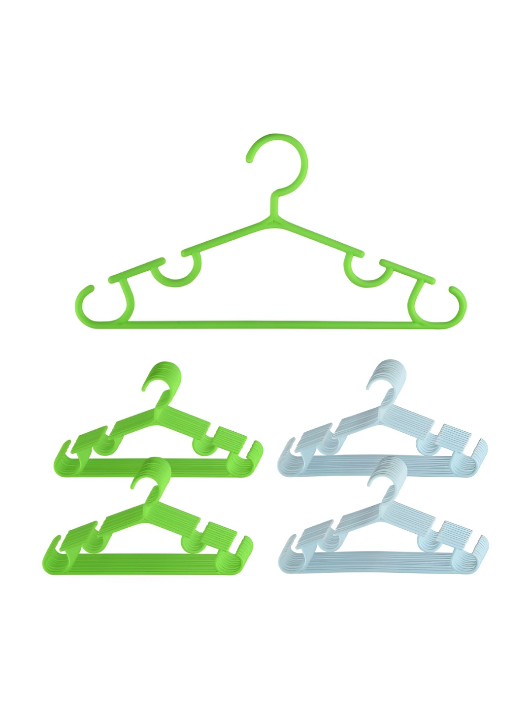 Kuber Industries Pack Of  40 Green & Blue Plastic Cloth Hangers