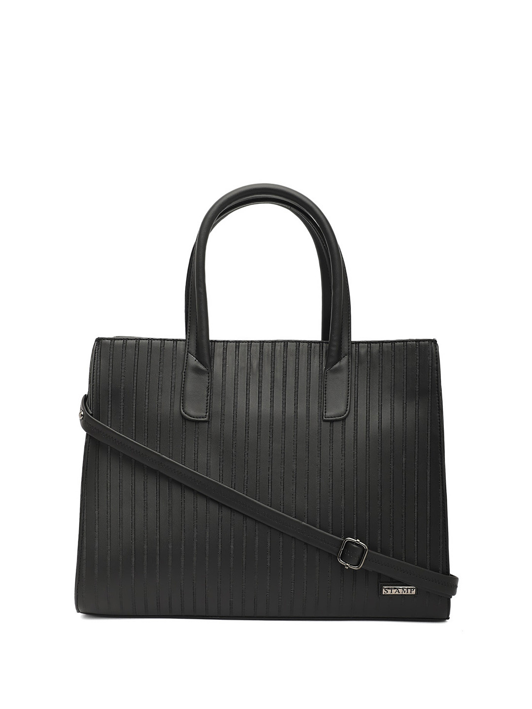 Stamp Textured PU Oversized Structured Shoulder Bag with Quilted