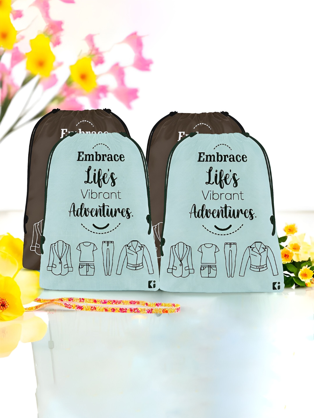 Kuber Industries Set of 4 Cloth Storage Bag Multi-Utility Organisers