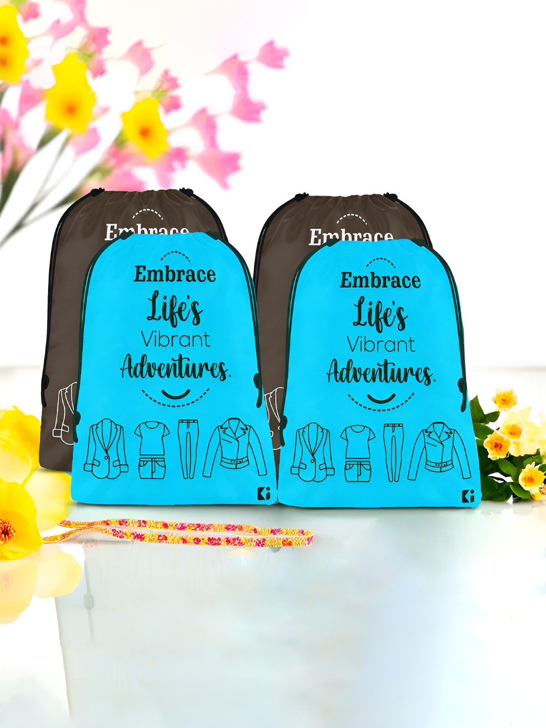 Kuber Industries Pack of 4 Cloth Storage Multi-Utility Organisers