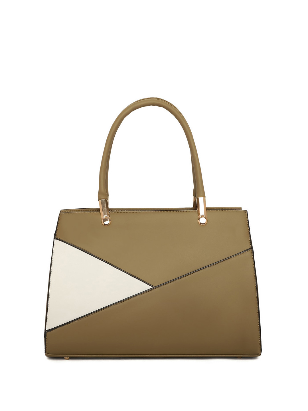 Stamp Colourblocked PU Handheld Bag