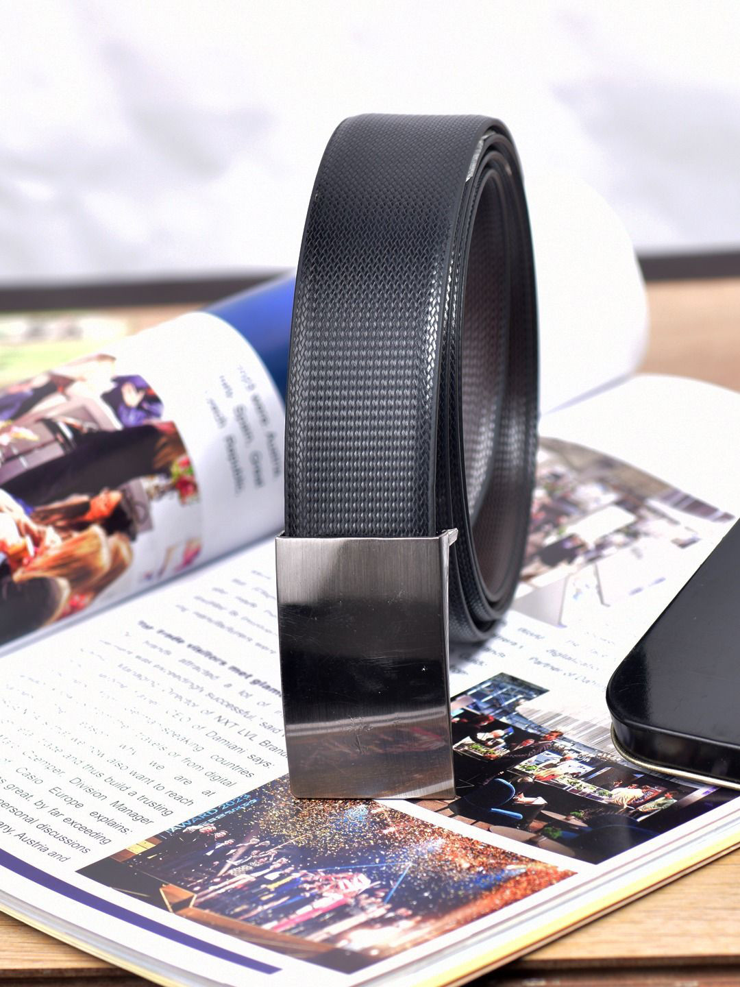 WROGN Men Textured Formal Belt