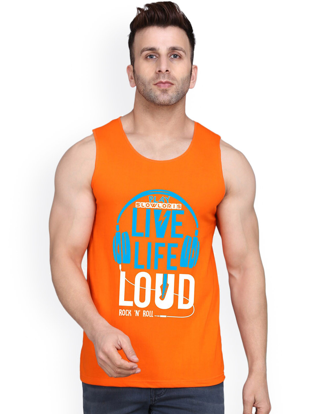 SLOWLORIS Printed Innerwear Gym Vest