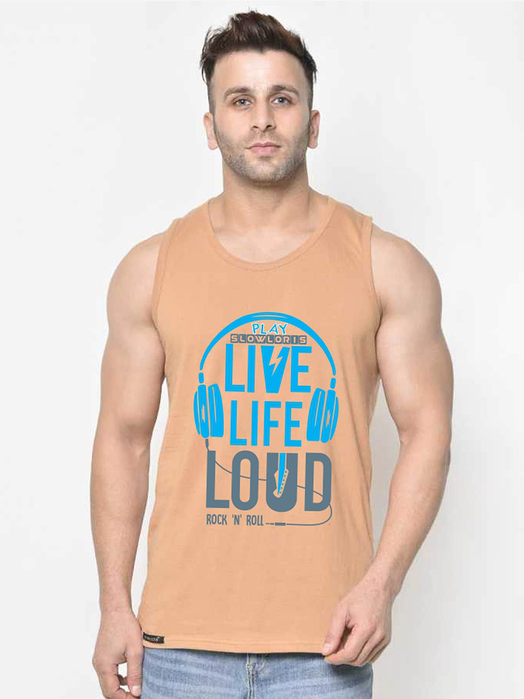 SLOWLORIS Printed Innerwear Gym Vest
