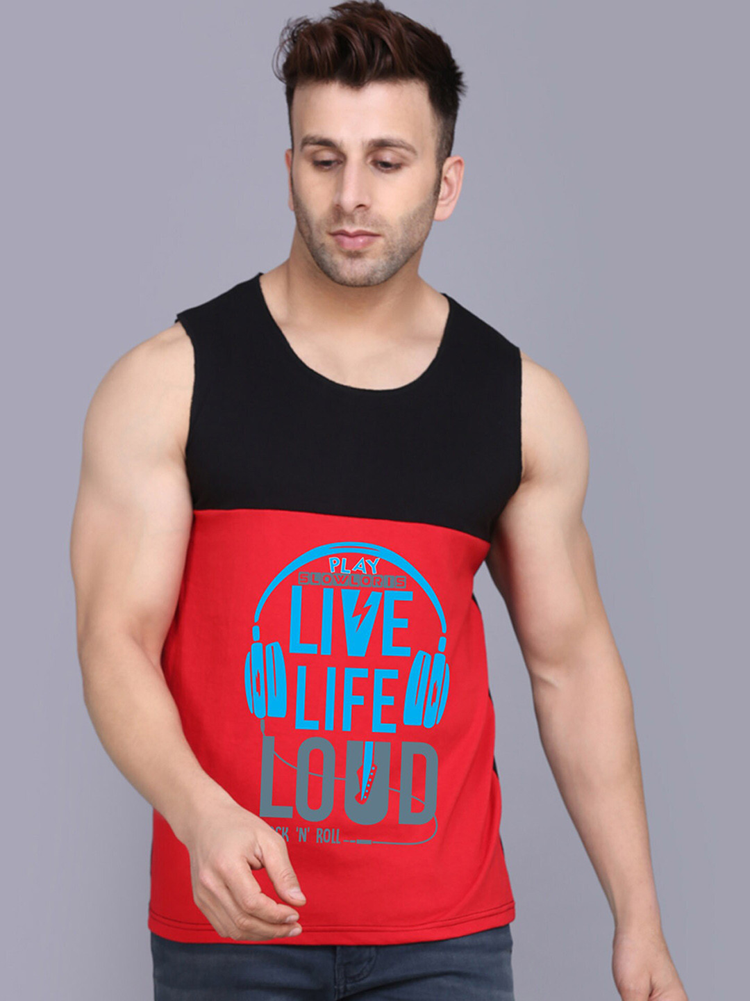 SLOWLORIS Printed Innerwear Gym Vest