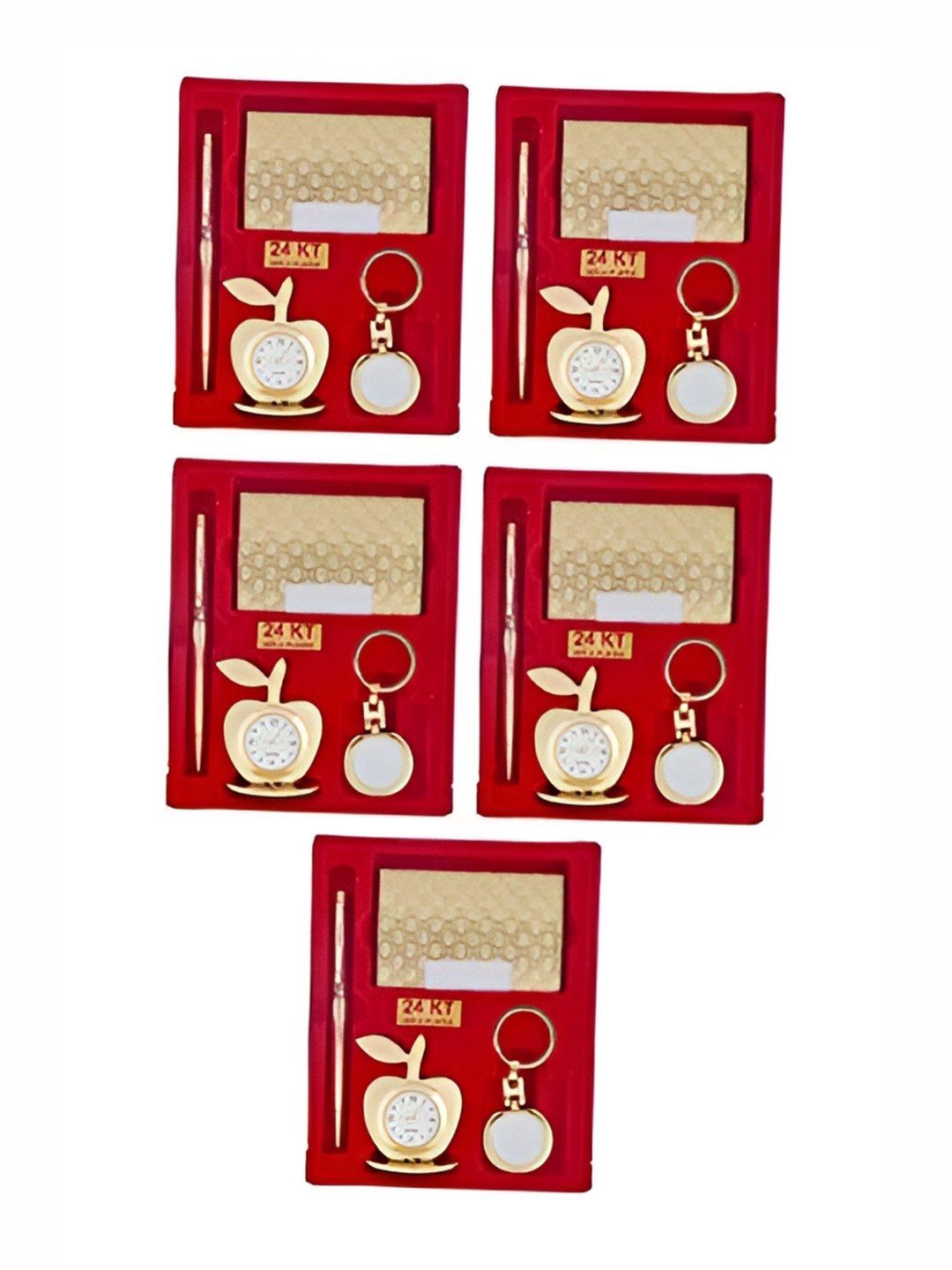 INTERNATIONAL GIFT 5 Pcs 24KT Gold-Plated Home Gift Set