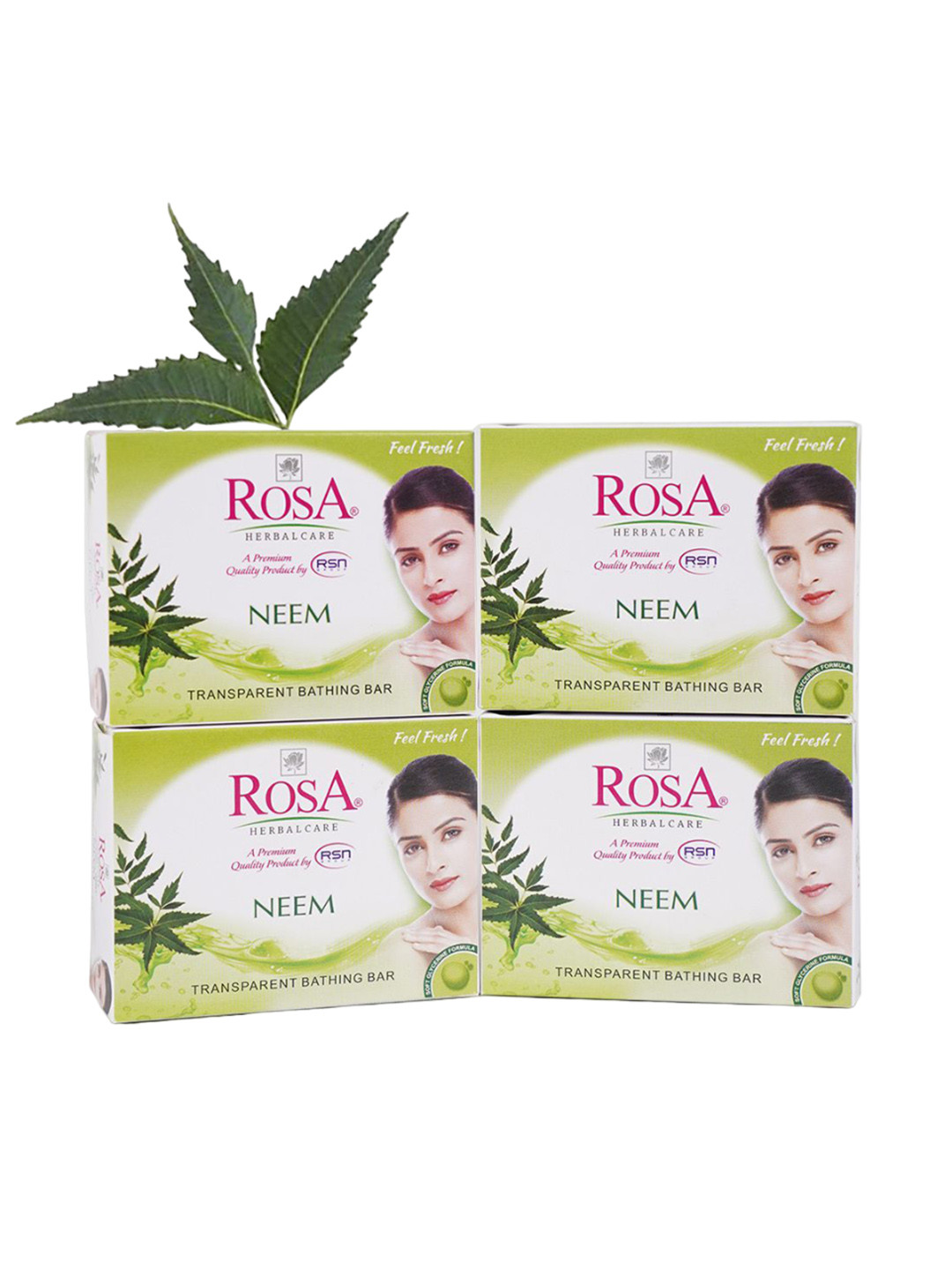 ROSA Herbalcare Set Of 4 Neem & Glycerin Gel Soap - 100g Each