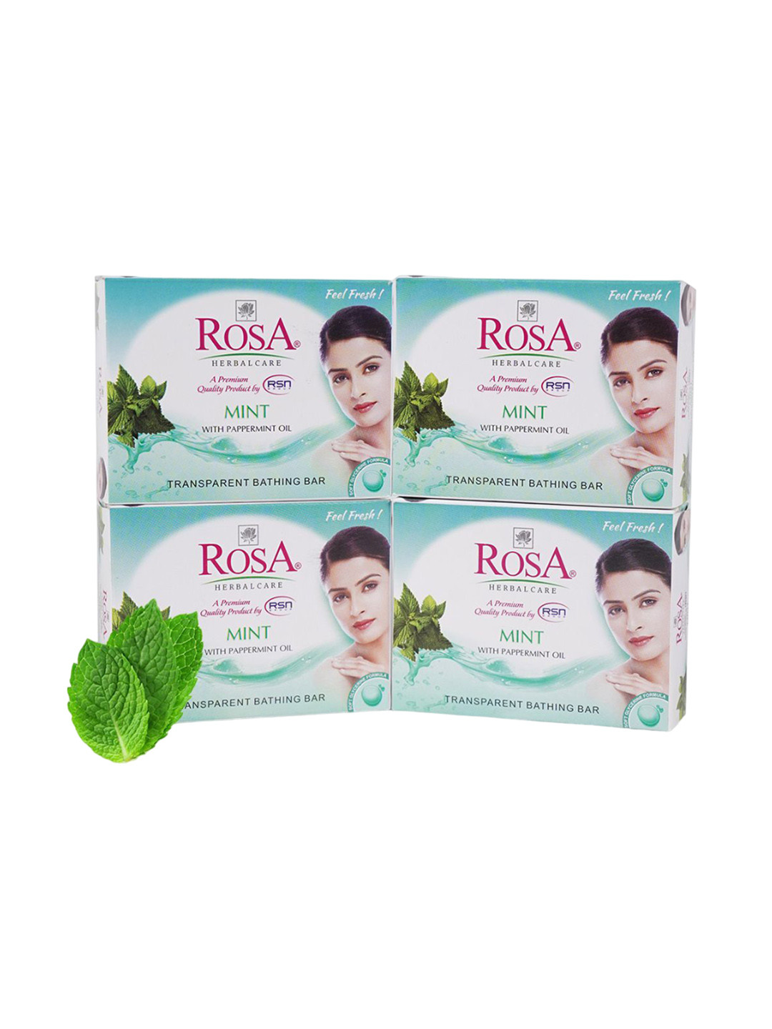 ROSA Set Of 4 Mint Gel Soap With Pappermint Oil - 100 gm Each