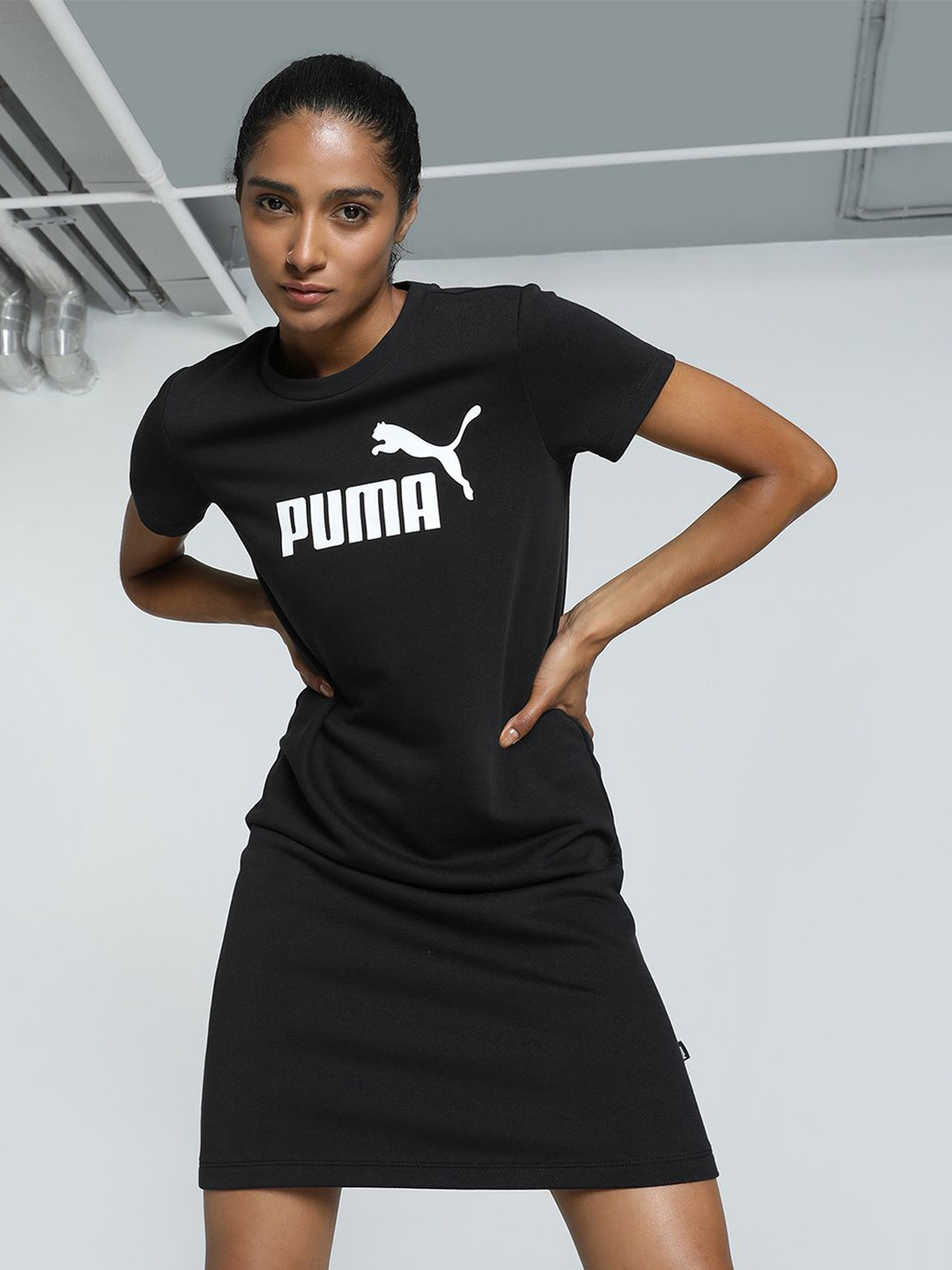 Puma Logo Printed Cotton T-Shirt Dress