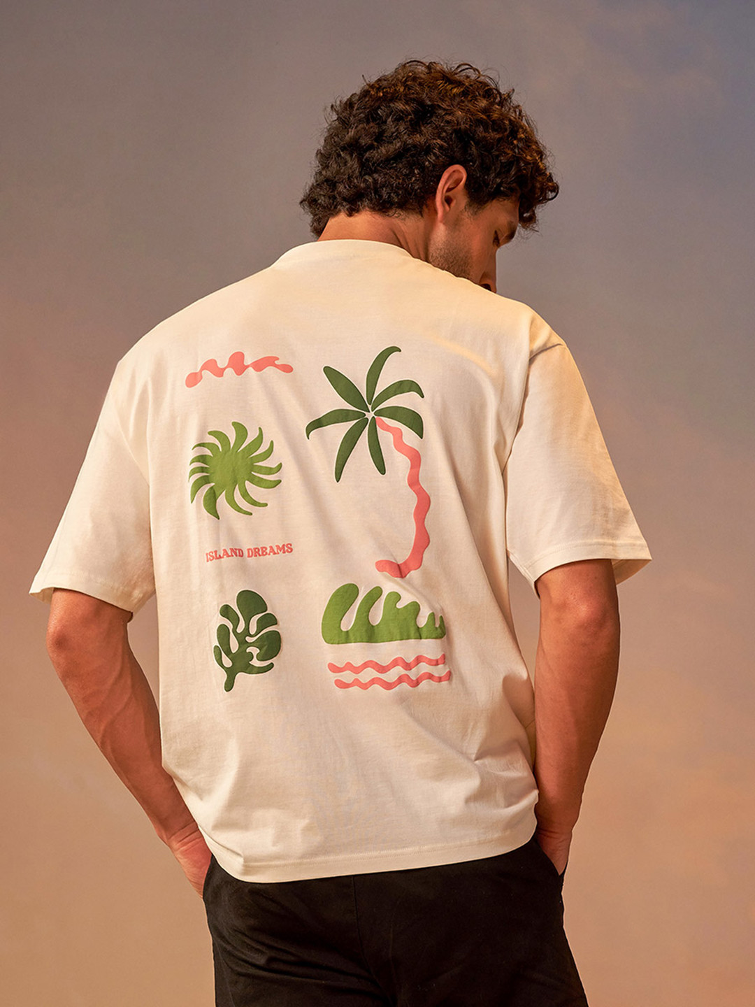 Styli Men Premium Heavy Weight Front & Back Puff Print Oversized T-Shirt