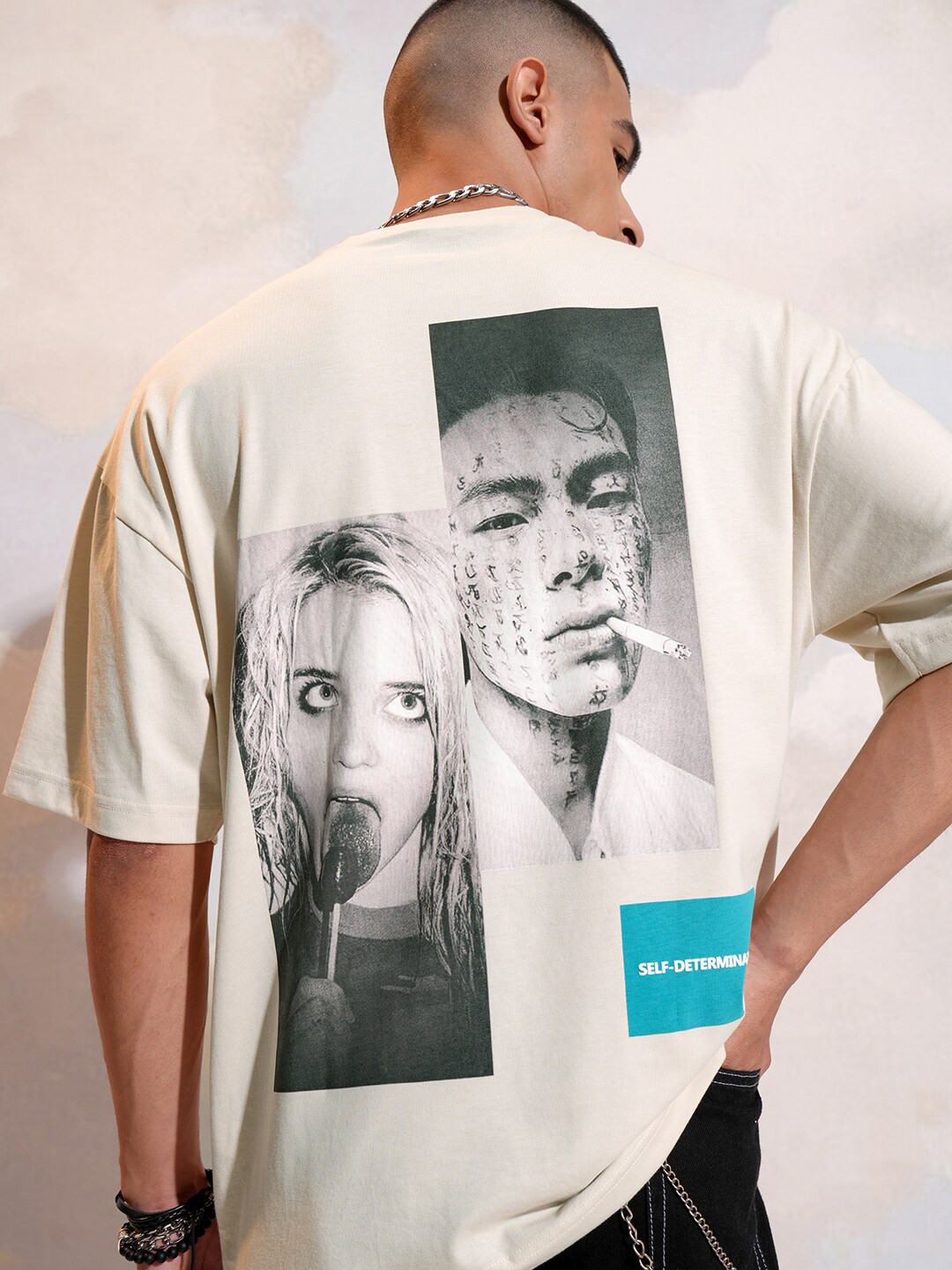 HIGHLANDER Men collorblocked Printed Oversized T-shirt