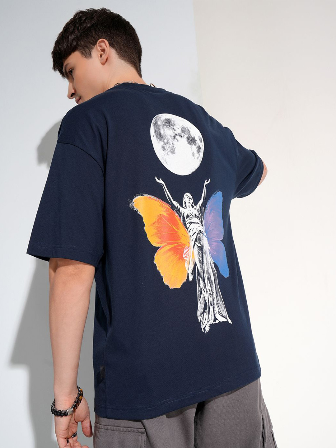 HIGHLANDER Men Slogan Print Oversized Tshirt