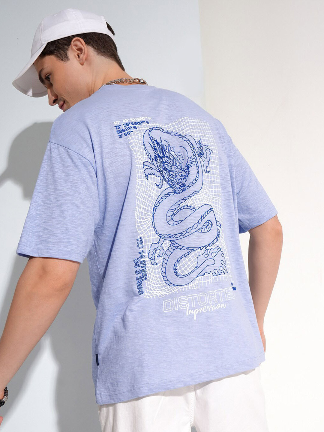 HIGHLANDER Men Round Extended Sleeves Pockets OversizedT-shirt