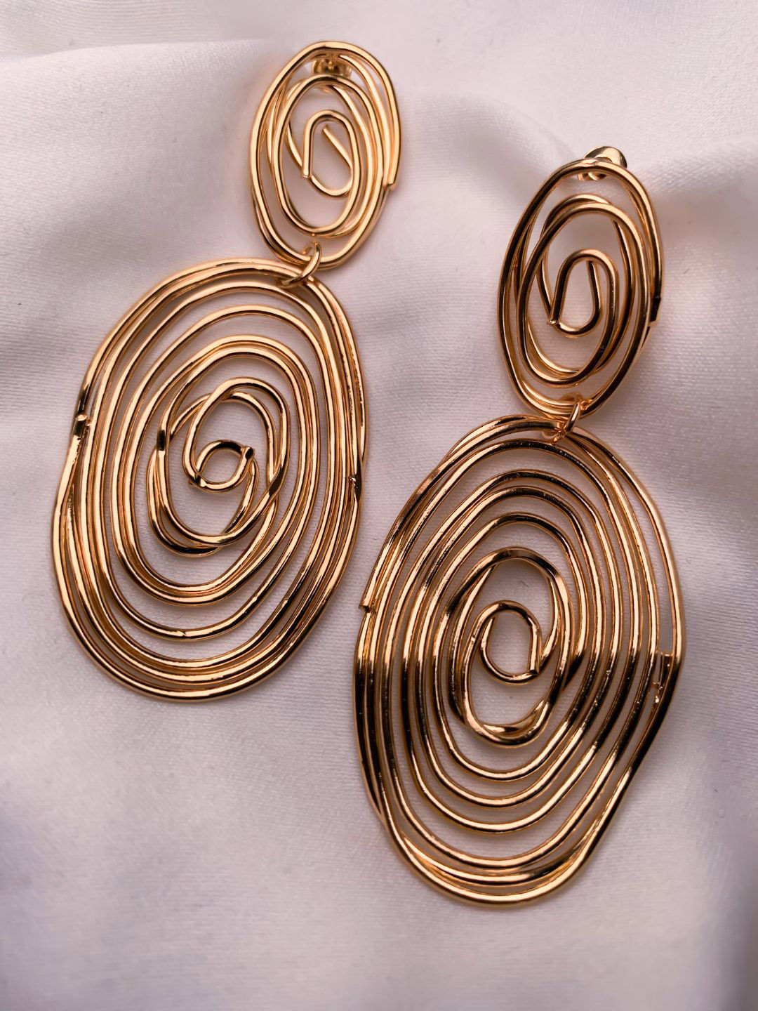 I Jewels Gold Plated Classic Chunky Drop Earrings