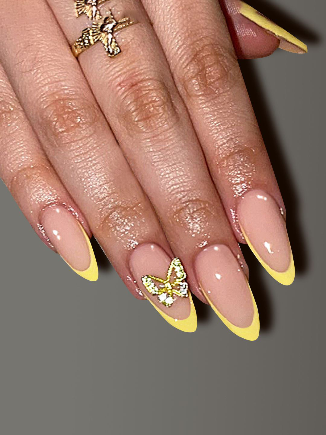 Secret Lives Set Of 24 Translucent With Tips & 3D Bow Design Nails -