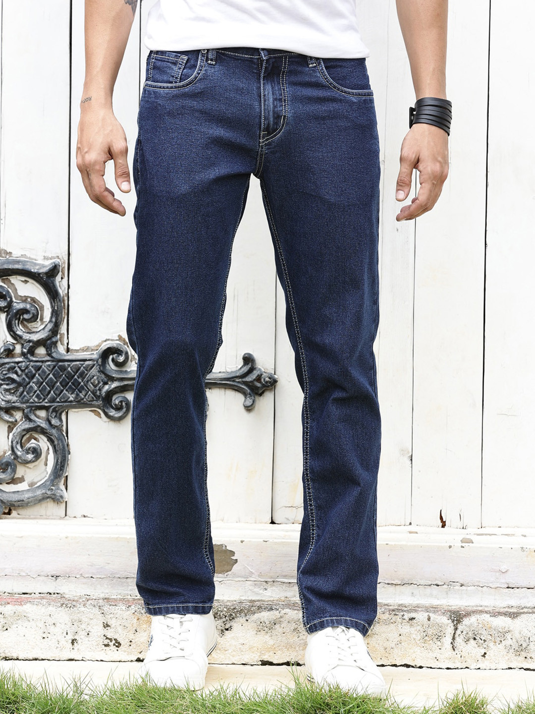 Thomas Scott Men Smart Clean Look Mid-Rise Stretchable Jeans