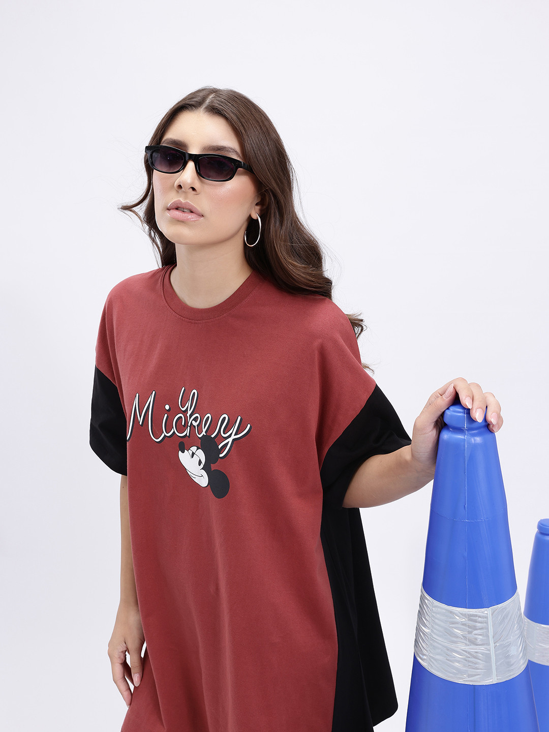 Kook N Keech Mickey Print Pure Cotton T-shirt Mini Dress