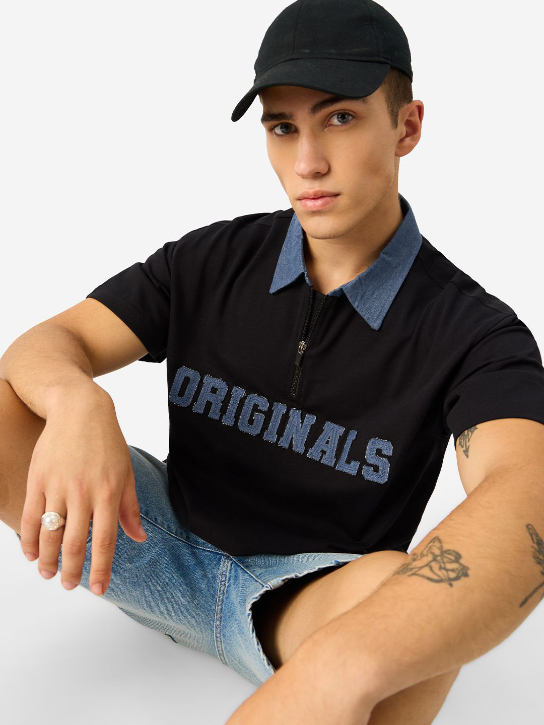 The Souled Store Men Multicolor Printed Cotton Oversized Fit Polos