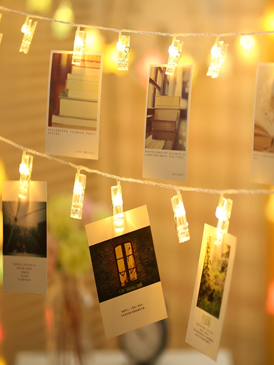 SPARK WORLD 1.83m Warm Yellow 10 LEDs Photo Clip String Lights