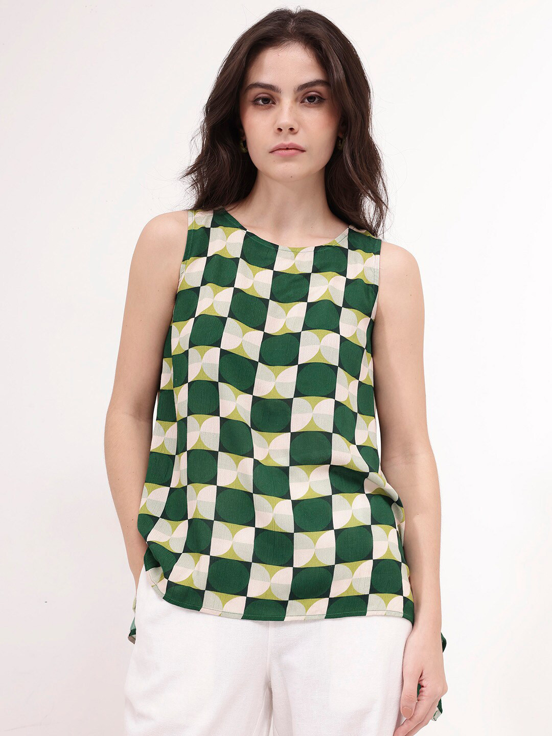 RAREISM Geometric Print Top