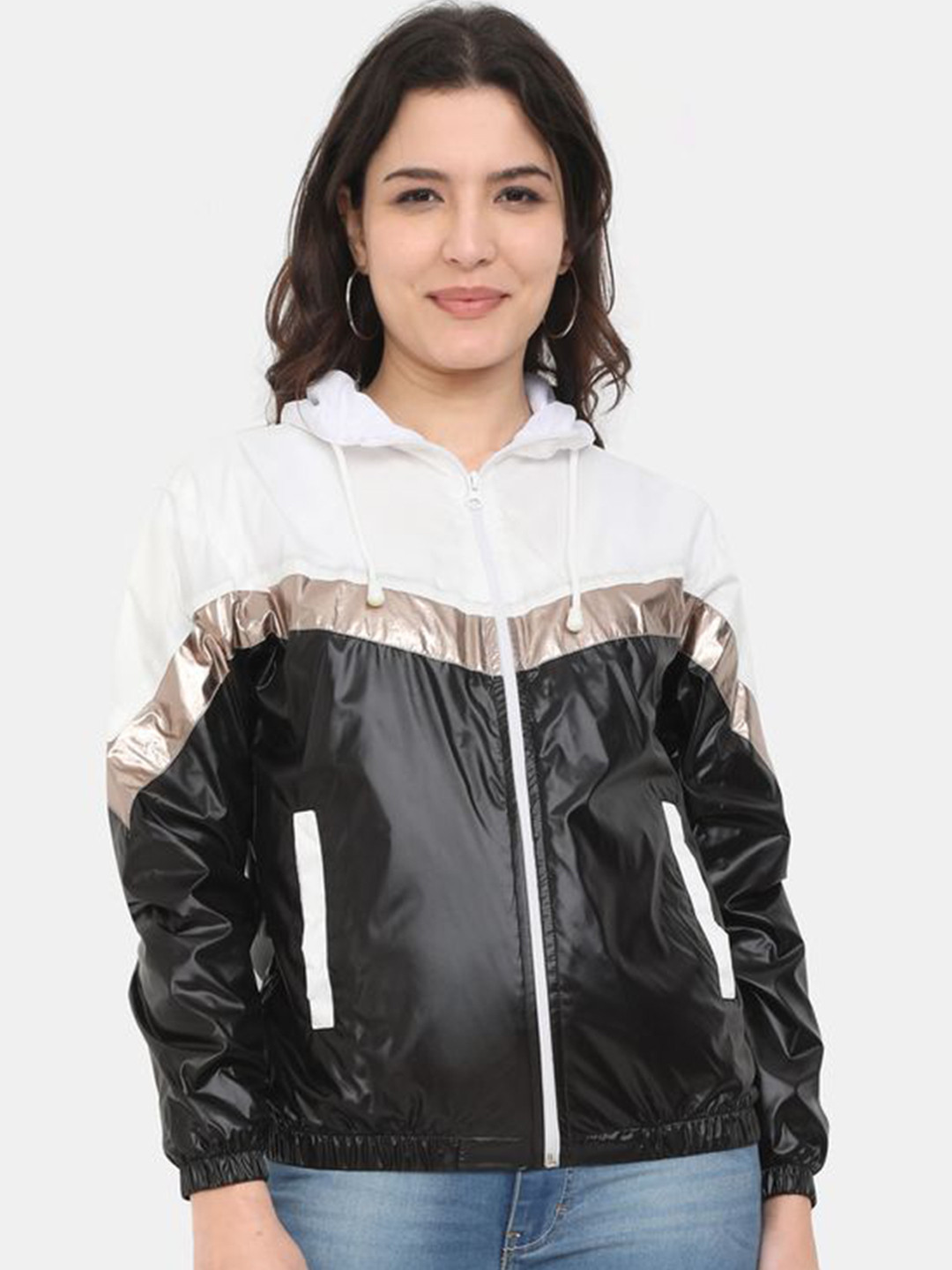 Plutus Colourblocked Water Resistant Open Front Jacket - Main Image