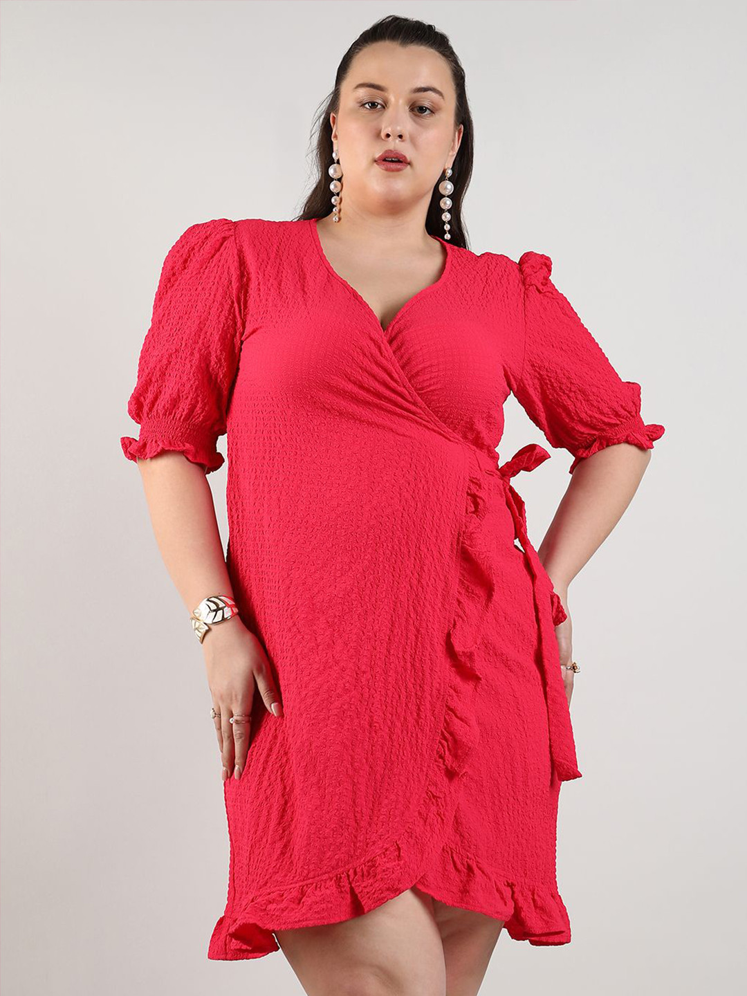Instafab Plus Plus Size Wrap Dress