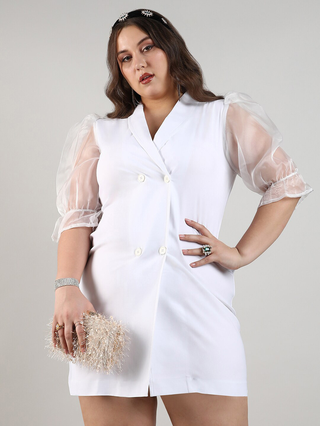 Instafab Plus Women Above Knee Blazer Dresses