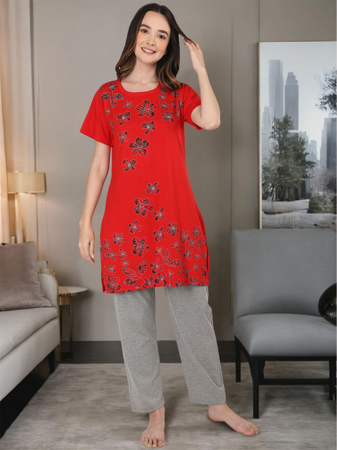 Duchess Women Flora Printed Night suit