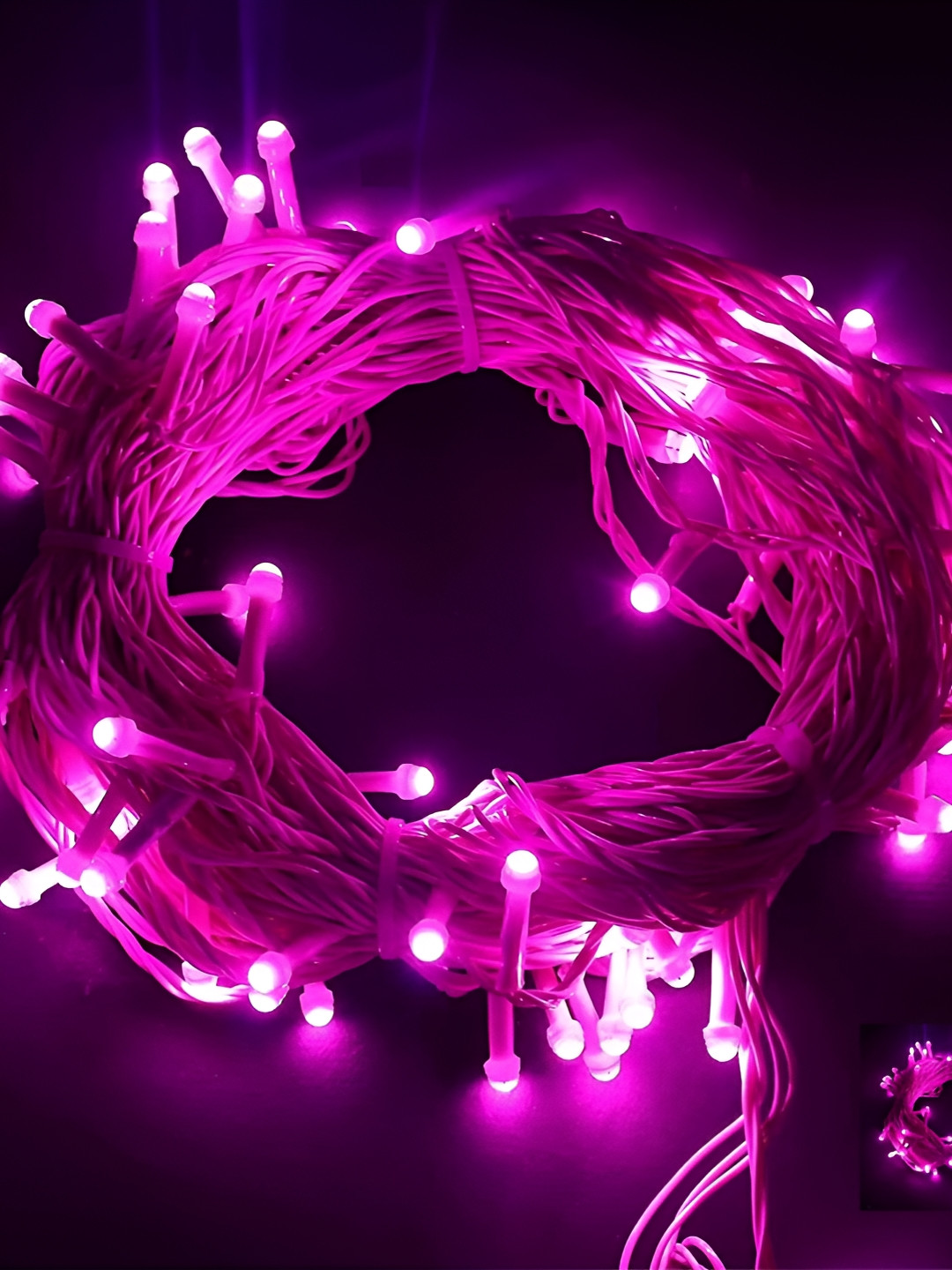 SPARK WORLD Pink Rice Shape Bulb String Lights