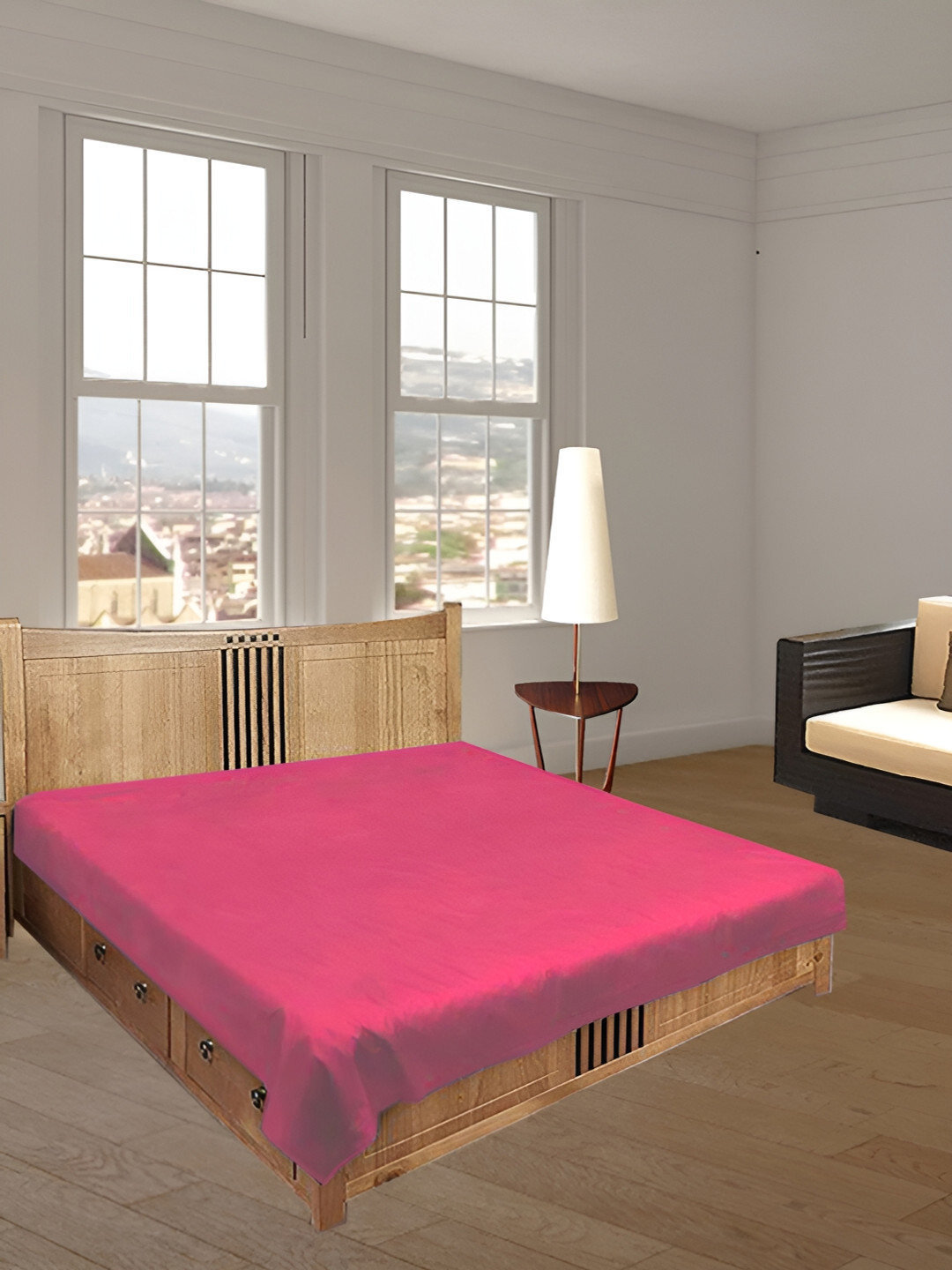 Aura Maroon Textured Water Resistant Mattress Protector