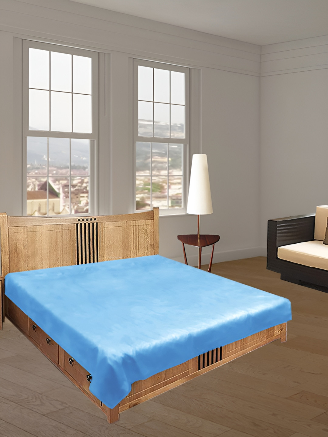 Aura Blue Textured Water Resistant Mattress Protector