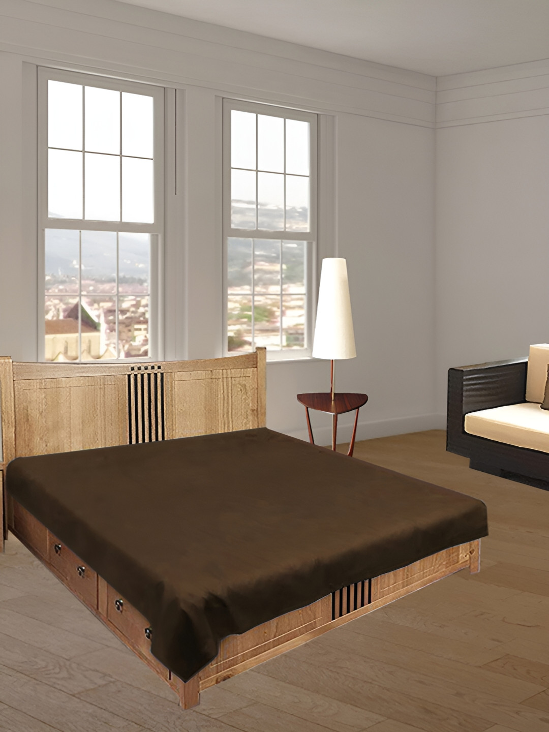 Aura Coffee Brown Textured Water Resistant Mattress Protector