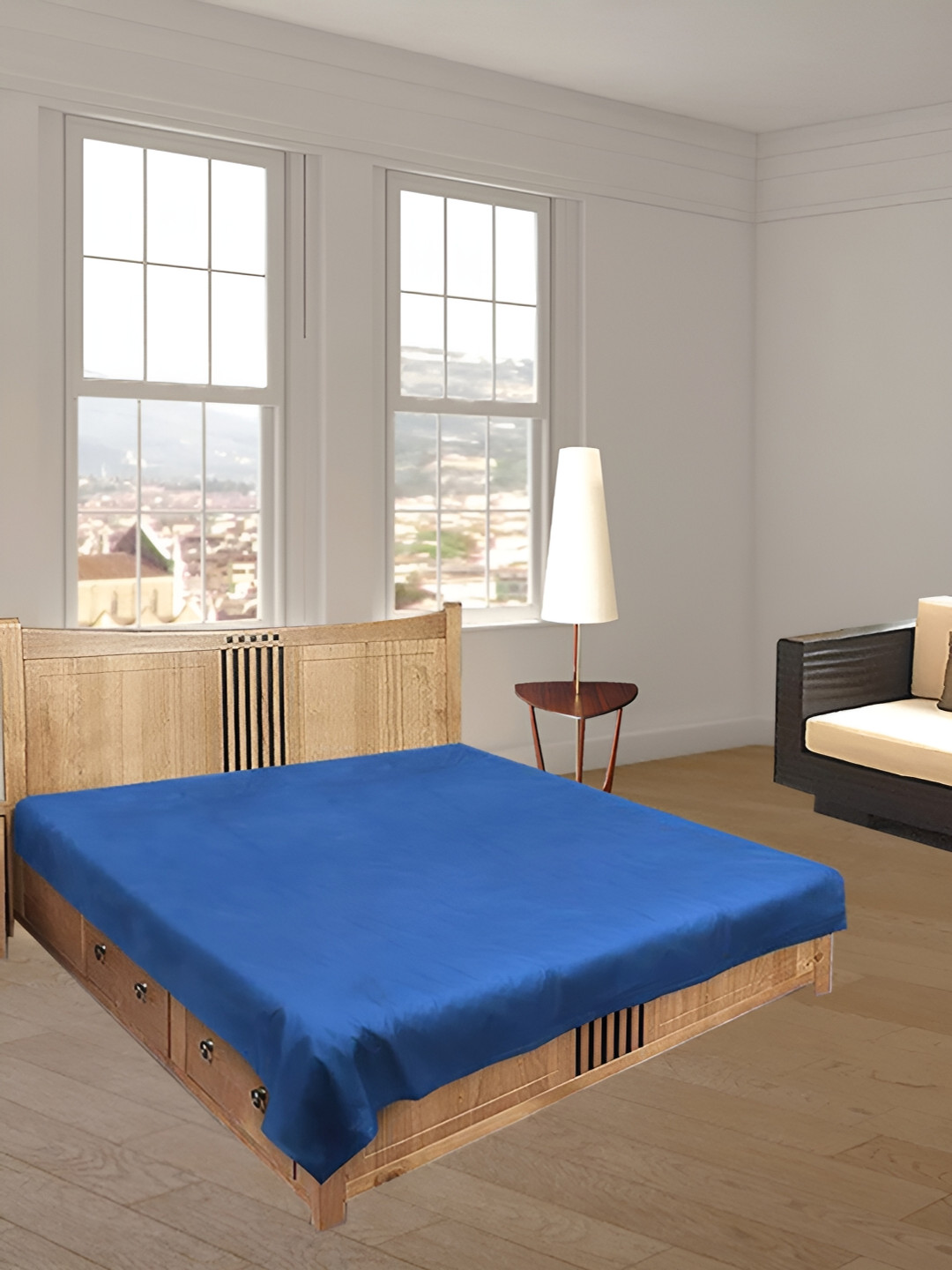 Aura Blue Textured Water Resistant Mattress Protector