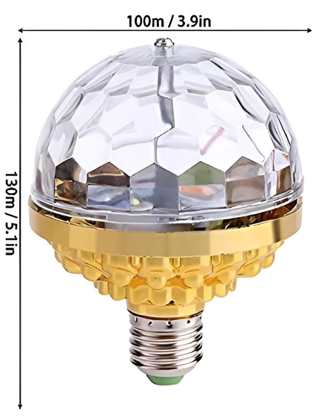 SPARK WORLD Yellow & Transparent Textured Semi-sphere Contemporary Disco Ball Bulb
