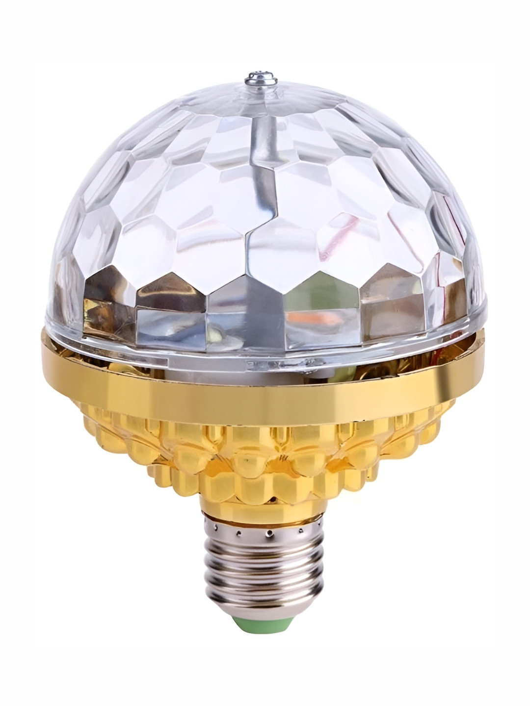 SPARK WORLD Gold Toned & Transparent Textured Semi Sphere Contemporary Disco Ball Bulb