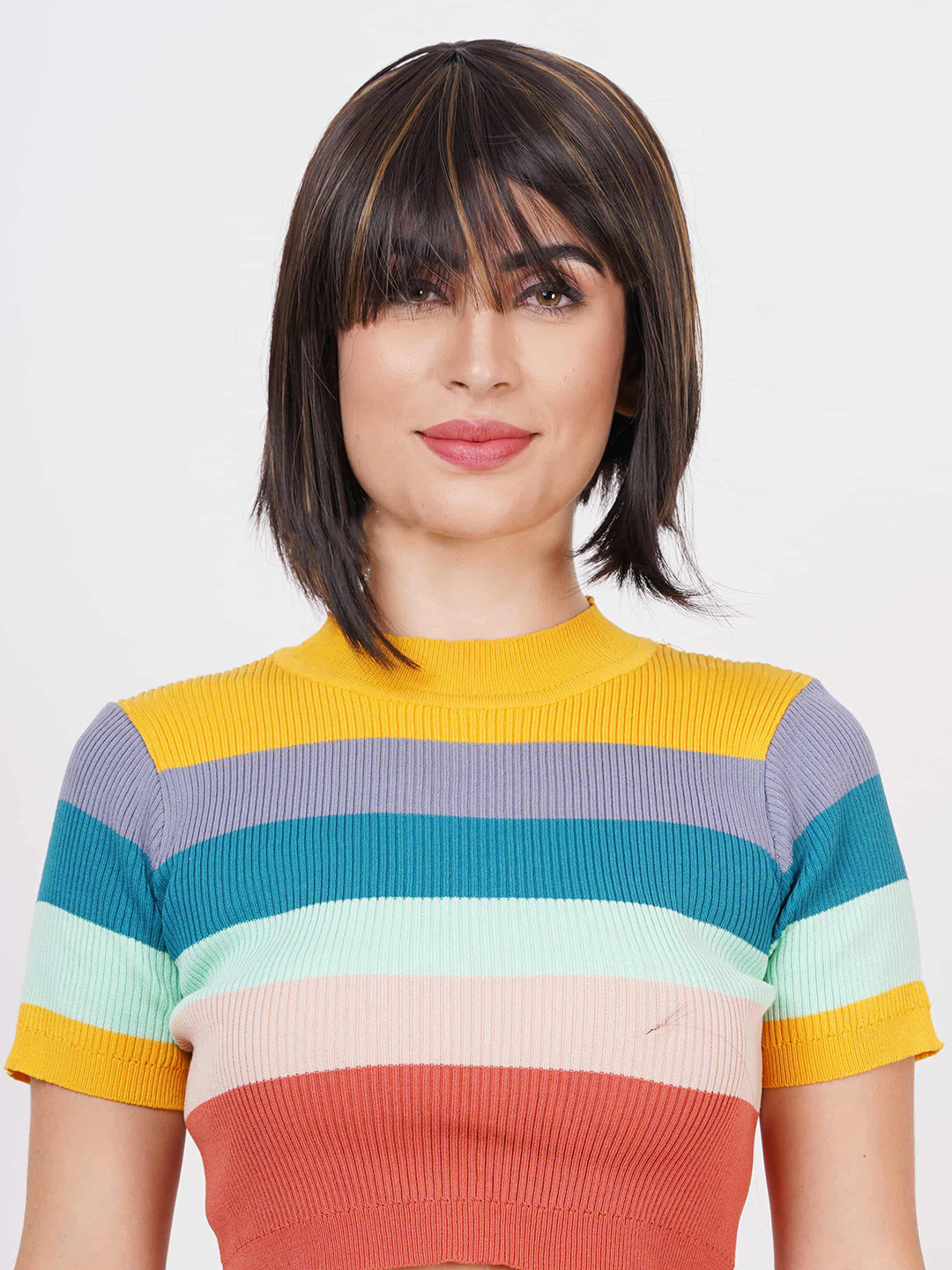 CRIBE Golden Highlight Color Short Full Hair Extension - Brown