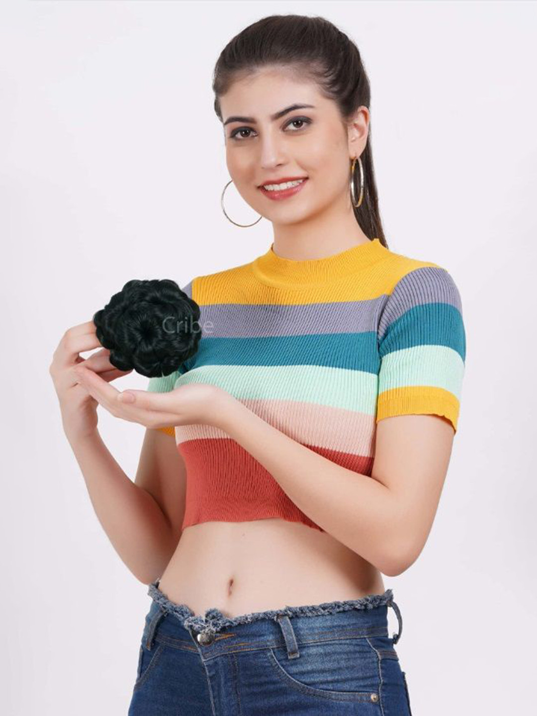 CRIBE 9 Flower Silky Juda Bun Hair Extension - Brown