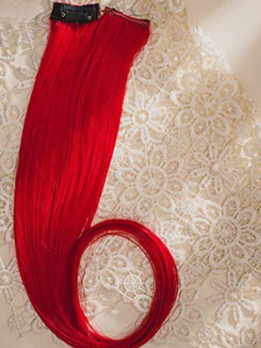 CRIBE 1 Clip Hair Streak Hair Extension - Red