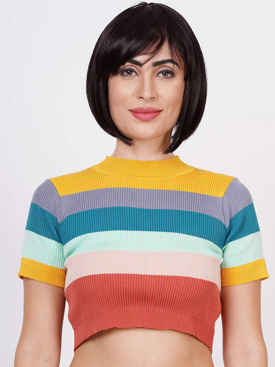 CRIBE Short Hair Full Head Hair Extension Wig - Brown