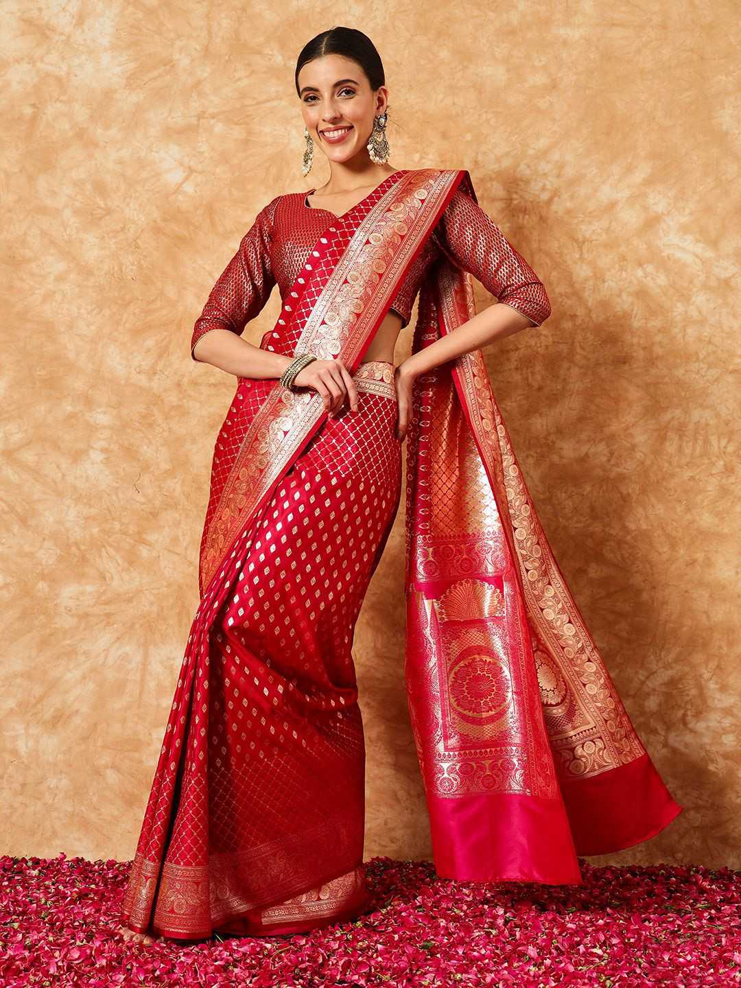 Chhabra 555  Traditional Kanjeevaram  Saree with Panelled Weaving design