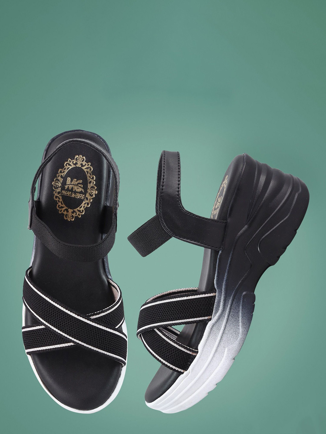 madam glorious Open Toe Wedge Heels